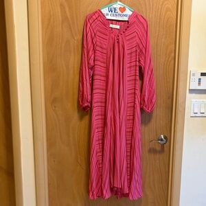 Natalie Martin Pink Striped Maxi Dress XS